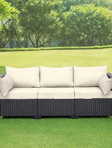  Kussenhoezen voor buitenpatio's, stretch-fit tuinmeubelzithoezen, polyester vervanging voor terras-, balkon- en binnenstoelen