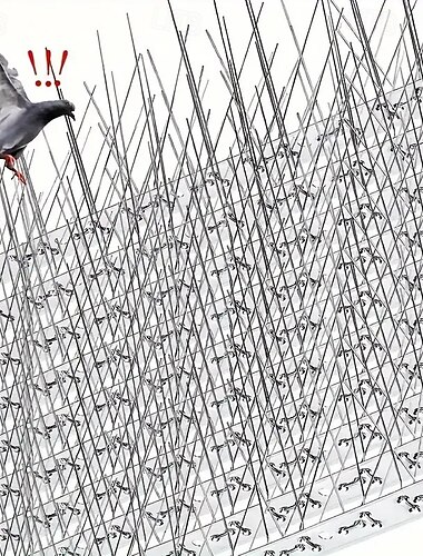  birdthorn - ochrona przed gołębiami, wiewiórkami, szopami, kotami i wronami - trwała stal nierdzewna do ochrony balustrad zewnętrznych