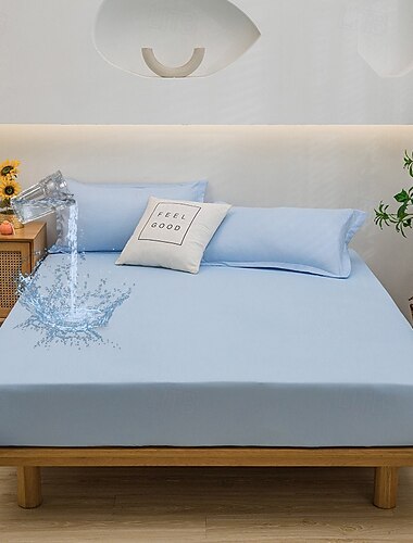  Queen Voll König Schutzbettbezug Wasserdichter Matratzenschoner Fitted Wasserdichtes Blatt Bettprotektor Matratzenbezug 360°All-Paket Tiefe Tasche Ultra-weiches Spannbettlaken Atmungsaktiv