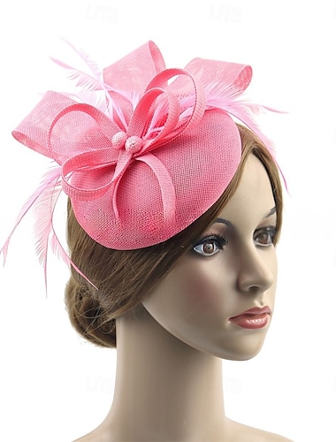  Coiffure Chapeau Fedora en Lin Mariage Anniversaire Soirée Thé Rencontre Hippique Vintage Mignon Avec Accessoire Floral Coiffure