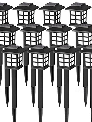  Luzes solares para caminhos, luzes decorativas solares para paisagens externas, luzes automáticas para caminhos com lâmpadas LED para jardim, caminho, quintal, gramado, praça