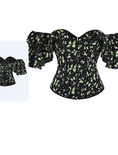  Rokoko Brustkorsett Maskerade Überbrustkorsett Cosplay Bauchkontrolle Push-Up Jacquard Jacquard Damen königlich Maskerade Party Karneval von Venedig Erwachsene Korsett