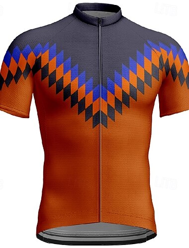  Męskie Koszulka rowerowa Krótki rękaw Rower Tee Tshirt Dżersej z 3 tylnymi kieszeniami Kolarstwo górskie Oddychający Szybkie wysychanie Anatomiczny kształt Odprowadzające wilgoć Żółty Czerwony