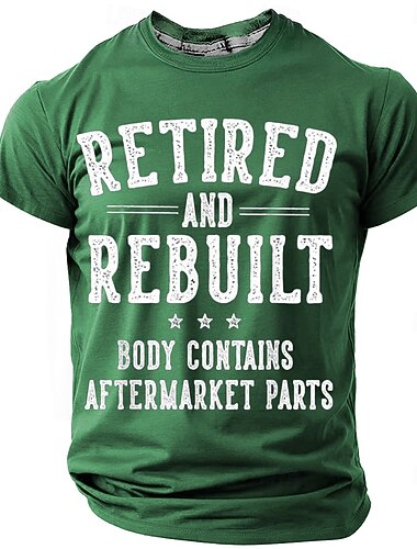  חולצת טי גרפית מצחיקה לגברים גוף משופץ ופנסי עבודה מכיל חלקים בשוק החופשי