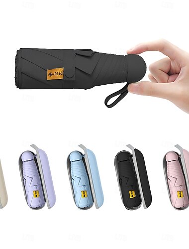  reis mini zonneparaplu voor tas met etui kleine compacte uv-bescherming zon lichtgewicht kleine zakparaplu voor vrouwen kinderen en mannen
