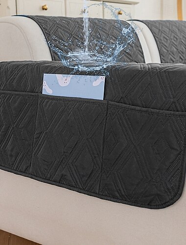  Funda de sofá impermeable para cojines, funda de sofá para perros, funda protectora de muebles resistente al agua con varillas de espuma y correas elásticas para mascotas y gatos.