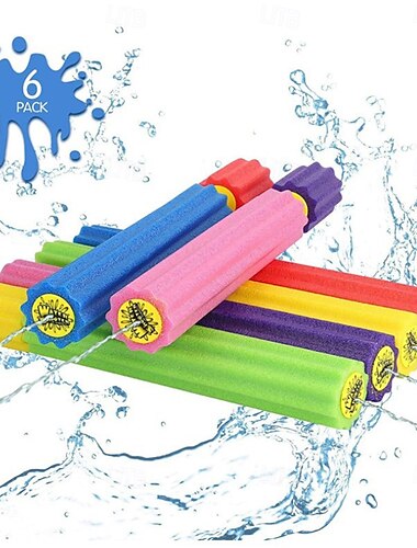  Pistolets à eau, lot de 6, super pistolets à eau, pistolets à mousse, jouets d'extérieur pour piscine, plage, jeux de fête d'été pour enfants et adultes