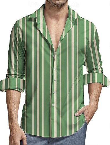  Rétro Vintage Années 1970 Chemise Chemise Aloha Hippie Rayé Déguisement Homme Mascarade Soirée Tenue quotidienne Défilé de la Fierté Adulte Chemise