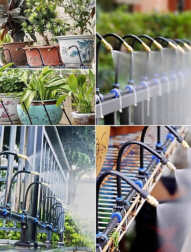  druppelirrigatieset automatisch druppelirrigatiesysteem, 360 buigbaar tuinirrigatiesysteem, tuinbewateringssysteem verstelbare buigbare sproeikop koperen sproeiersysteem voor tuin