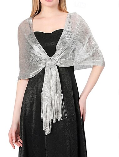  Damenumhang Elegant Sonnenschutz Ärmellos Polyester Hochzeit Schals Mit Unifarbe Für Hochzeit Sommer