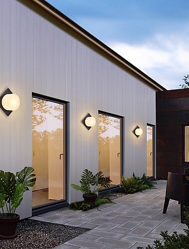  Outdoor Wall Light Modern Outdoor Wall Light Waterproof IP65 Steady on Outdoor Black Wall Light Suitable for Outdoor Porch Courtyard Garden Bathroom Bedroom 110-240V