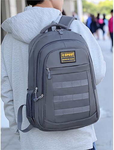  Herren-Sportrucksack mit mehreren Fächern und Netz-Seitentaschen – robuster, stylischer und leichter Tagesrucksack für Reisen, Schule oder Outdoor-Aktivitäten