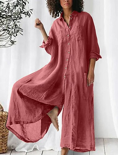 Damen Baumwolle Leinen Jumpsuit Einfarbig Aktiv Floral Ärmellos Bootcut Urlaub Straße Reguläre Passform Schwarz Weiß Rosa Sommer