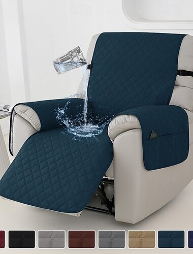  Fundas para sillones reclinables 100 % impermeables, fundas antideslizantes para sillones reclinables con bolsillo, protector de muebles acolchado lavable para sillones reclinables para niños y