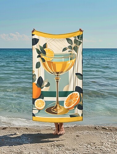  bedrukte strandhanddoek, lichtgewicht, snel drogend, zandvrij strandlaken, ideaal voor op reis, bij het zwembad en buitenshuis
