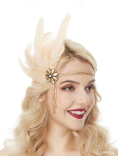  Retró 1920-as évek Flapper fejpánt A nagy Gatsby Toll Retro Csillogó glitter Kristály / Strassz Női Mindszentek napja Farsang Álarcos mulatság Farsang Álarcos mulatság Fesztivál Felnőttek Fejfedők