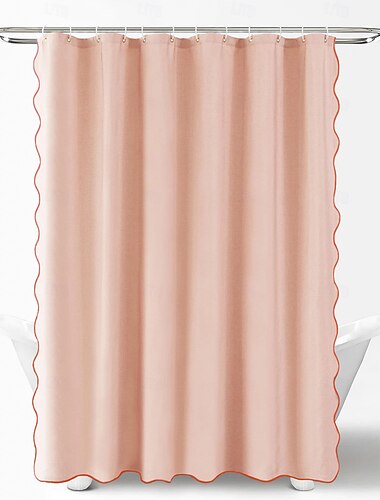  Duschvorhang 200cm hoch duschvorhang waschbar duschvorhang grün für ästhetisches Badezimmer modernes minimalistisches gewelltes Randgewebe mit Haken gewellte geometrische funky Badezimmervorhänge für