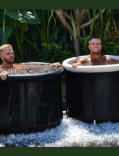  Baignoire de glace pliable pour la récupération - PVC épais, eau chaude de haute qualité &Bain froid relaxant, soulagement des douleurs musculaires, pas besoin d'électricité, utilisation en extérieur,