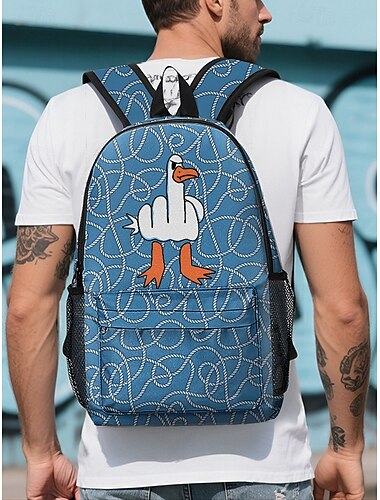  Zaino con stampa di un'oca divertente per bambini e adolescenti - zaino scolastico leggero e capiente con motivo a corda per ragazzi e ragazze, ideale per l'uso quotidiano e per il ritorno a scuola