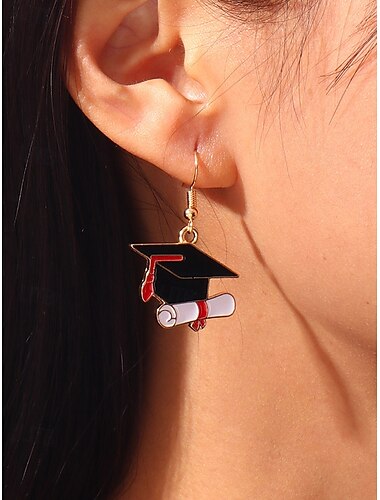  Ohrhänger mit Abschlusskappe und Diplom – lustiger Emaille-Schmuck für Frauen und Mädchen – Accessoire des Jahrgangs 2025 für Abschlussfeiern, Zeremonien und als Geschenk