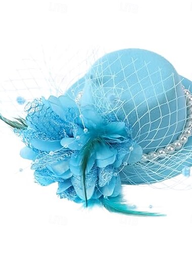  kleiner Teeparty-Hut – schwarzer Schleier, elegante Kentucky-Hüte mit Clip, 1920er-50er-Victoria-Feder-Derby-Fascinator, Damen-Teeparty-Pillbox-Fascinator mit Blume und Feder für Frauen, Damen und