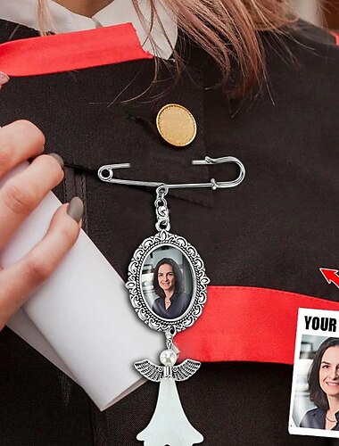  gepersonaliseerde afstudeerspeld broche aangepaste foto bedel beste huwelijksafstudeer gedenkteken sympathie cadeau voor jubileum of verjaardag ideaal voor vrienden, familie