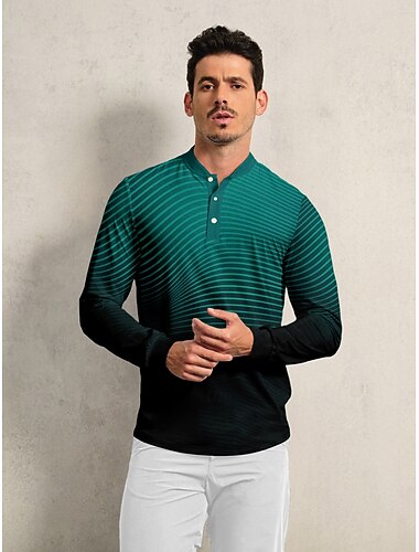  בגדי ריקוד גברים חולצת POLO תלתן שרוול ארוך צמרות בגדי גולף תלבושות ללבוש בגדים