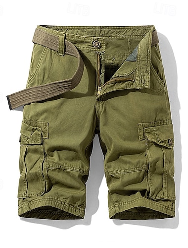  Voor heren Cargoshorts Korte broek Zomer korte broeken Meerdere zakken Button-omlaag Flap zak Effen Comfort Draagbaar Knielengte Buiten Urheilu Dagelijks Modieus Casual Zwart blauw