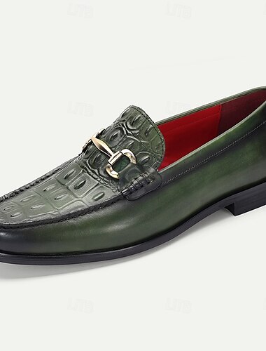  Herren-Loafer aus braunem Leder mit Krokodilmuster und goldenen Details – Kentucky-Derby-Schuhe für formelle und halbformelle Anlässe