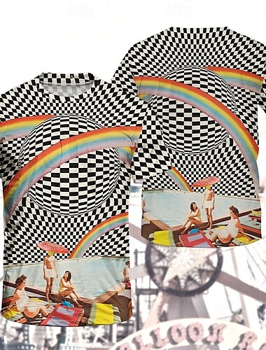  T-Shirt Retro Poster Retro-Mädchen Grafik Für Herren Erwachsene Maskerade 3D-Druck Urlaub Party