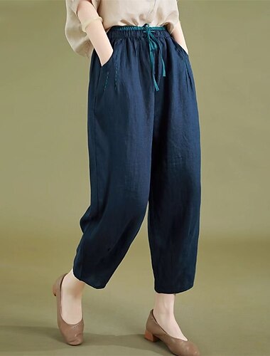  Retro Vintage Mittelalterlich Renaissance Knöchellänge Hose Einfarbig Damen Urlaub Alltagstauglich Erwachsene Hose Frühling & Sommer