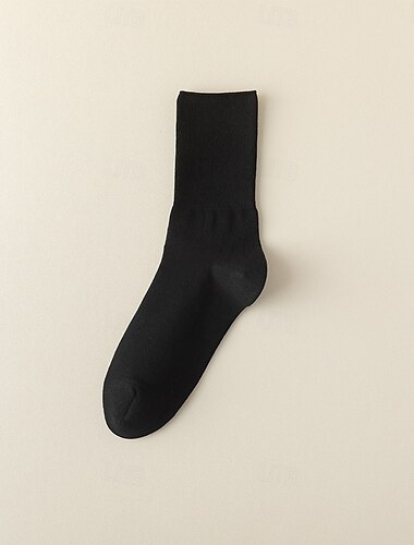  Herren 1 Paar Socken Schwarz Weiß Farbe Einfarbig Schule Formell Urlaub Mittel Ganzjahres Täglich Lässig