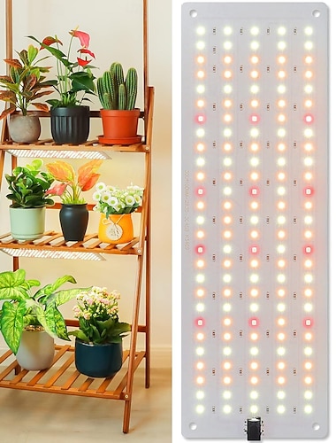  Luz de cultivo LED de espectro completo con 4 niveles regulables y temporizador de encendido/apagado automático, lámpara de cultivo de plantas de 135 LED para plántulas, floración vegetal y