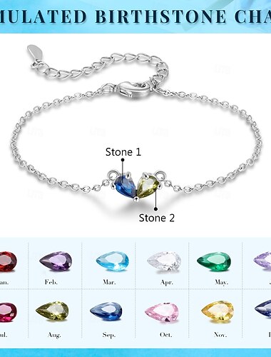  Personalisiertes Geburtsstein-Herzarmband für Frauen, 12-Monats-Sternzeichenschmuck aus natürlichem Edelstein, individuelles Schutzgeschenk für Mama, Ehefrau, Freundin, Geburtstag, Muttertag,