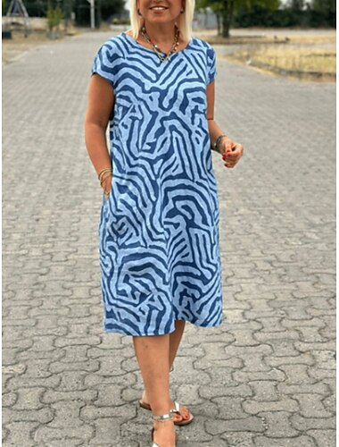  Women's Mini Dress T Shirt Dress Tee Dress Casual Outdoor Going out Regular Fit Graphic Geometric Short Sleeve Crewneck Black Sky Blue Green Apricot Summer Spring