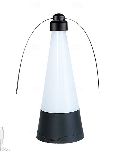  LED-Mückenschutzventilator, Schreibtischlampe, tragbarer Schreibtisch-Fliegenrotator, USB-Aufladung, hängender Mückenschutz, weißes warmes Licht, geeignet für Familienfeiern und Picknicks, 1 Stück
