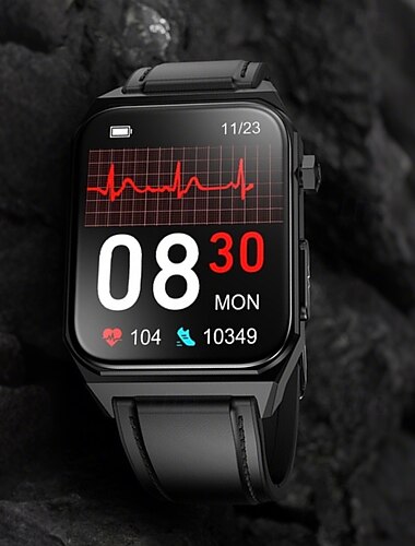  E500 Smart Watch 1,92 Zoll Smartwatch Fitness Laufuhr Bluetooth ECG+PPG Temperaturüberwachung Schrittzähler Kompatibel mit Android iOS Frauen Männer Lange Standby Wasserdicht IP67