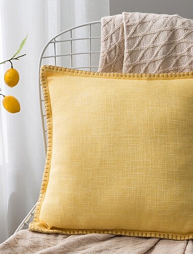  Baumwoll-Leinen Kissenbezüge Sofa Kissenhülle Heimdekoration für Wohnzimmer Schlafzimmer ideale Geschenke Beige Blau Rot