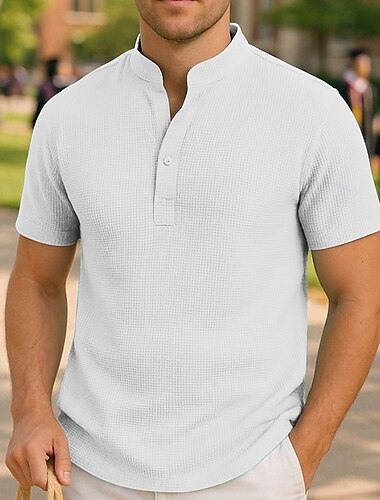  Herren Abschlussshirt Grad Shirt Klasse von 2025 Shirt Senioren-Shirt Popover-Hemd Sommerhemd Schwarz Weiß Rosa Marineblau Blau Kurzarm Klassisch Einfarbig Stehkragen Henley Urlaub Hawaiianisch