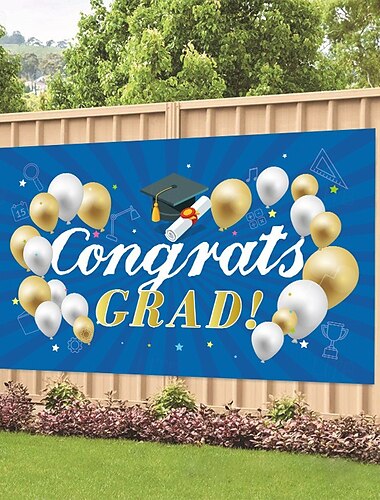  Striscione di congratulazioni per la laurea sfondo di laurea decorazioni per laurea 2025 striscione di congratulazioni per il laureato decorazioni per patio giardino scuola.