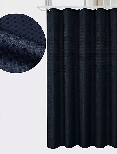  Luxury Waffle Weave Shower Curtain 180cm*180cm(70"*70") Water Repellent Bathroom Bathtub Cloth Fabric Shower Curtain Set, Hole-Free Toilet Partition Curtain for Separating Dry Wet Area