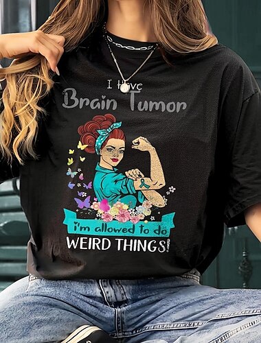  T-Shirt Retro Poster Retro-Mädchen Grafik Für Damen Erwachsene Maskerade Heißprägen Alltagstauglich
