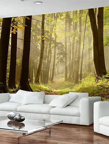  Waldpflanze Landschaft Wandteppich Wand Kunst große Wandteppich Wandbild Dekor Fotografie Hintergrund Decke Vorhang Haus Schlafzimmer Wohnzimmer Dekoration