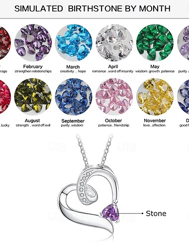  Collana personalizzata con pietra portafortuna per donna, catena leggera di lusso in argento sterling 925, regalo personalizzato per mamma, moglie, fidanzata, festa della mamma, Natale, anniversario,