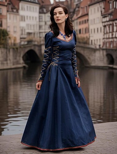  Keskiaika Renessanssi Mekot Viikinki Kelttiläinen ritari Naisten Viikinki Kuninkaallinen Halloween Karnevaali Naamiaiset Suoritus LARP Ren Faire Aikuisten Leninki