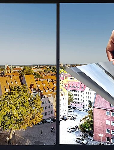  Window Film, Privacy Glass Sticker for Heat Insulation, Anti-Peeping Sunshade, UV Protection for Balcony and Home