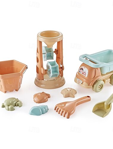  ビーチサンドバケツとシャベルセット - 砂型付きの子供用ビーチおもちゃ、旅行用子供と幼児用シリコンビーチサンドバケツ