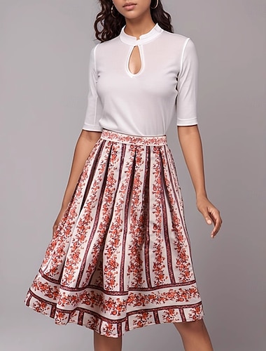  Oktoberfest Fête internationale de la bière Costume Jupe Dirndl Oktoberfest / Bière Bavarois Bavarois Allemand Munich Prairies Femmes Fête de la Bière Tissu de style traditionnel Jupe