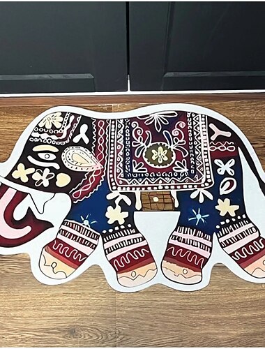  Mandala Elefantti Epäsäännöllinen Ovi-matto Keittiömatto Lattiamatto Liukumaton Alue-matto Öljynkestävä Matto Sisä- ja Ulkokäyttöön Makuu- ja Kylpyhuone Koristetyyny