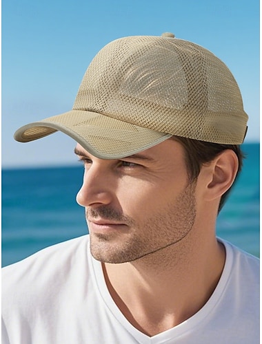  Casquette de baseball en maille respirante pour homme – chapeau d'été léger et réglable pour les sports de plein air, la plage et les voyages décontractés